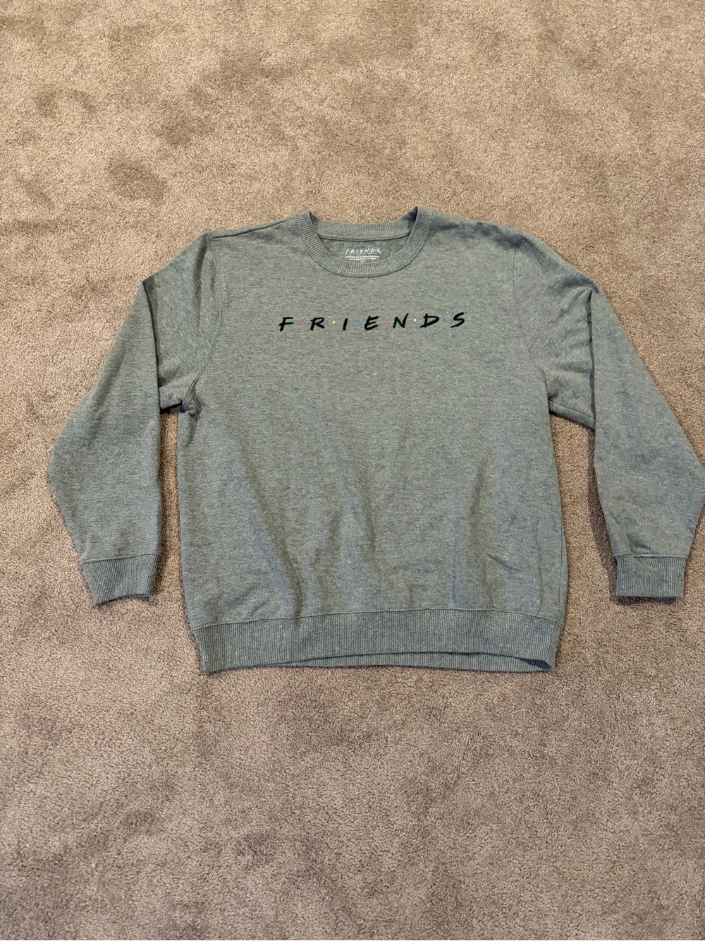 Friends TV Show Logo Gray Crewneck Sweatshirt XL